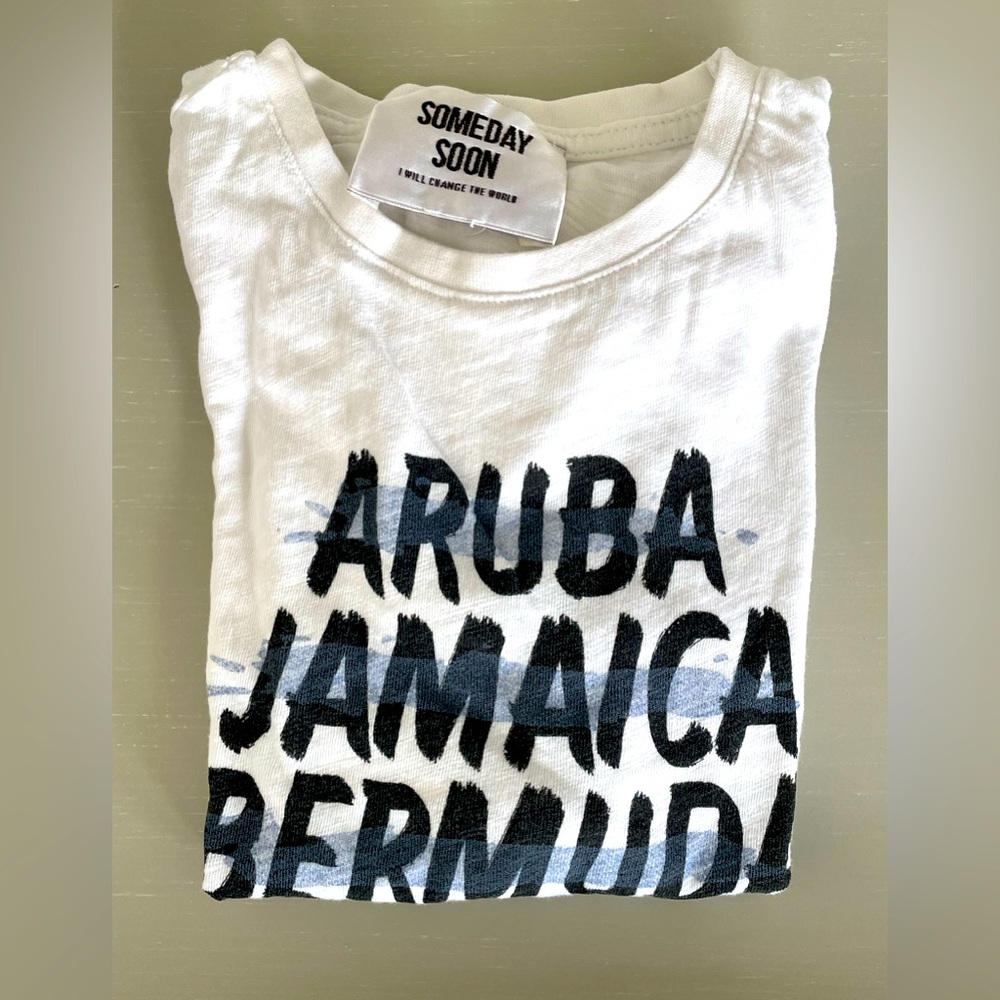 Someday Soon Brand T-Shirt White Beach Tourist